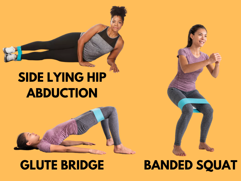 Side lying hip abduction with online band